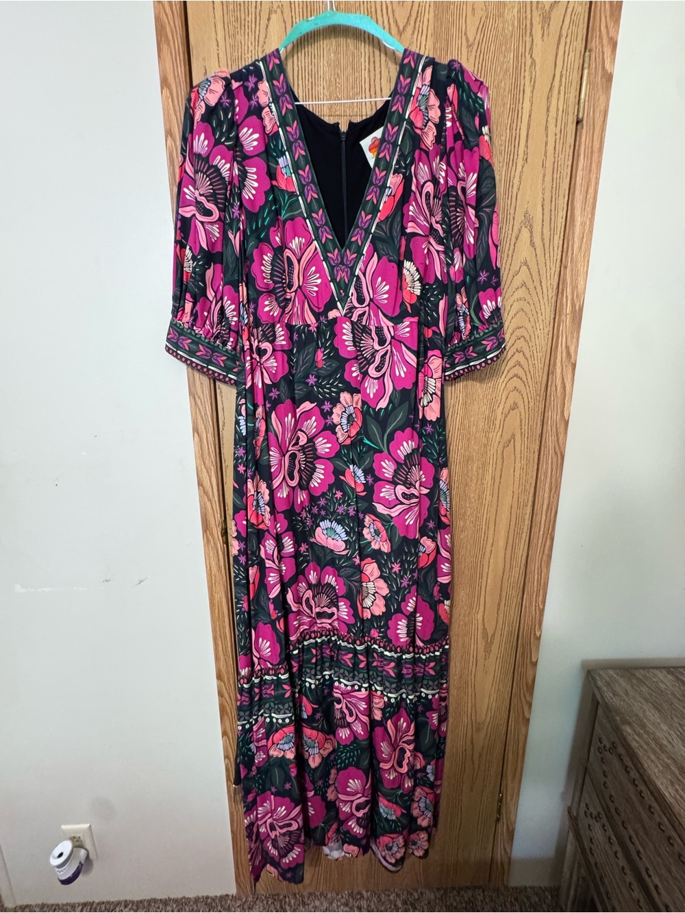 Farm Rio Floral Print Puff Sleeve Dress - Picture 2 of 16